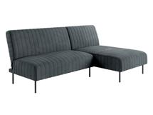 Диван Top concept Baccara диван-кровать с шезлонгом, без подлокотников, бархат светло-серый 26 арт. 13469