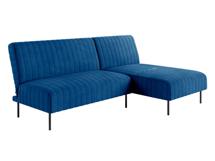 Диван Top concept Baccara диван-кровать с шезлонгом, без подлокотников, бархат синий 29 арт. 14484