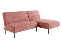 Диван Top concept Baccara диван-кровать с шезлонгом, без подлокотников, бархат пудровый 15 арт. 21600