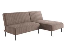Диван Top concept Baccara диван-кровать с шезлонгом, без подлокотников, бархат пепельно-бежевый 25 арт. 21604