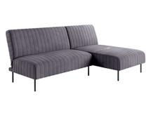 Диван Top concept Baccara диван-кровать с шезлонгом, без подлокотников, бархат серый 27 арт. 21606