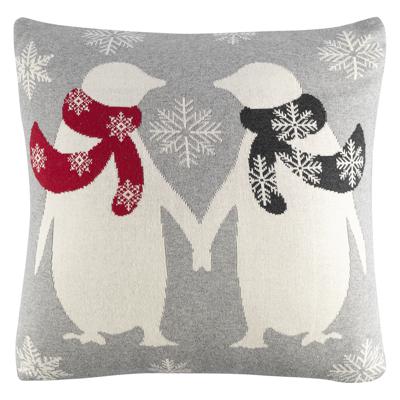 Комплект Tkano Подушка вязаная с новогодним рисунком festive penguins из коллекции new year essential, 45x45 см арт. TK23-CU0021