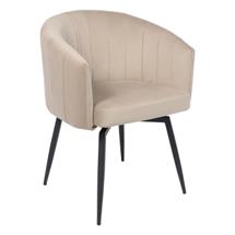 Кресло AksHome Кресло MELON, поворотное, бежевый велюр/черный арт. ZN-183243