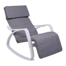 Кресло AksHome Кресло-качалка SMART, ткань, серый/белый арт. ZN-273776