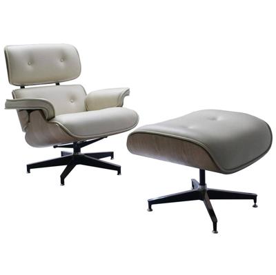 Кресло Bradexhome Кресло EAMES LOUNGE CHAIR и оттоманка EAMES LOUNGE CHAIR бежевые арт. FR 0596