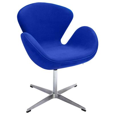 Кресло Bradexhome Кресло SWAN STYLE CHAIR синий, искусственная замша арт. FR 0652