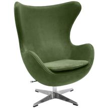 Кресло Bradexhome Кресло EGG STYLE CHAIR зеленый, искусственная замша арт. FR 0644