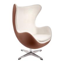 Кресло Bradexhome Кресло EGG STYLE CHAIR коричневый, белый, экокожа арт. RF 0695