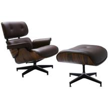 Кресло Bradexhome Кресло EAMES LOUNGE CHAIR и оттоманка EAMES LOUNGE CHAIR коричневые арт. FR 0006-7