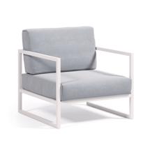 Кресло La Forma (ех Julia Grup) Comova Уличное кресло из алюминия сине-серое с белым алюминиевым каркасом арт. 146021