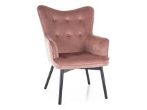 Кресло Signal Кресло SIGNAL CARMEN Velvet Bluvel 52 античный розовый/черный мат арт. CARMENVRAC