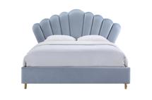 Кровать Garda Decor N-BD1913-160 GR Кровать велюр серо-голубой 214*224*141см арт. N-BD1913-160 GR
