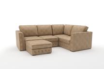 Кровать Top concept Budapest диван-кровать угловой с пуфом, замша бежевый арт. 8897