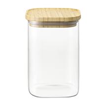 Остальные предметы ЯЯЯ Банка для хранения квадратная glass bamboo, 1,1 л арт. SS0000160