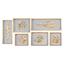 Панно Uttermost Композиция настенного декора GOLDEN LEAVES SHADOW BOXES арт. ZN-171083