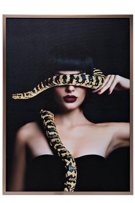 Подарок Garda Decor 89VOR-GIRL/SNAKE-1 Холст "Девушка со змеей"120х80см,багет латунь, поталь арт. 89VOR-GIRL/SNAKE-1