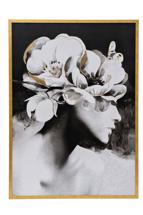 Подарок Garda Decor 89VOR-GIRL FLOWER-2  Холст "Девушка с цветами-2" 110*80 см, багет золото, зол.поталь арт. 89VOR-GIRL FLOWER-2