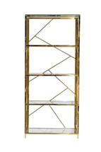 Стеллаж Garda Decor GY-SH8711GOLD Стеллаж стекло прозр/золото 80*35*180см арт. GY-SH8711GOLD