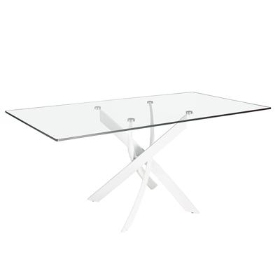 Стол Angel Cerda Прямоугольный обеденный стол 1138/F2133-BLANCO 150x95 стеклянный с белыми ножками арт. 163731