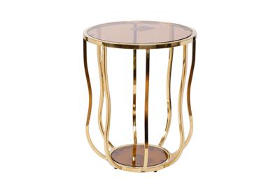 Стол журнальный Garda Decor 13RXET4036-GOLD Стол журнальный стекло коричн./золото d50*60см арт. 13RXET4036-GOLD