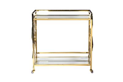 Стол журнальный Garda Decor GY-CRT8164GOLD Стол-тележка сервировочн ст.прозр/золото 80*40*83 арт. GY-CRT8164GOLD