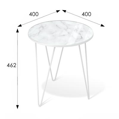 Стол журнальный Мебелик Столик журнальный SHT-CT27 белый муар/белый мрамор арт. 008345