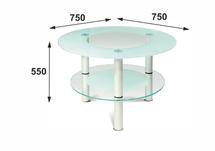Стол журнальный Мебелик Стол журнальный Кристалл 3 алюминий/прозрачное арт. 001879