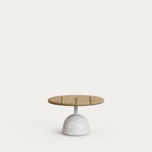 Столик La Forma (ех Julia Grup) Журнальный столик Saura с белой терраццо и столешницей из натуральной акации арт. 193314