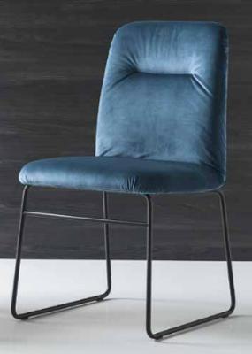 Стул Connubia (Calligaris) Стул GRETA CB/1904 MET.P15 MATT BLACK/ VENICE S0J OCEAN BLUE арт. CB1904P15S0J