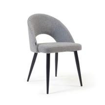 Стул La Forma (ех Julia Grup) Серый стул Mael на стальных ножках с черной отделкой арт. 101881
