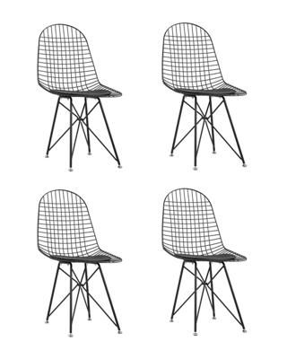 Стул Stool Group Стул обеденный Eiffel черный с черной подушкой 4 шт арт. УТ000037511