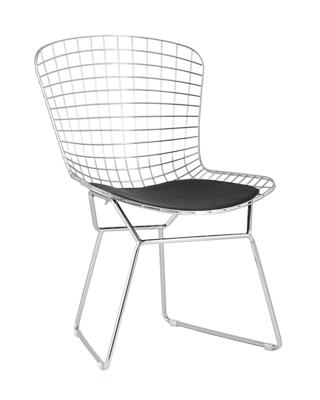 Стул Stool Group Стул обеденный Bertoia хромированный с черной подушкой арт. УТ000004218