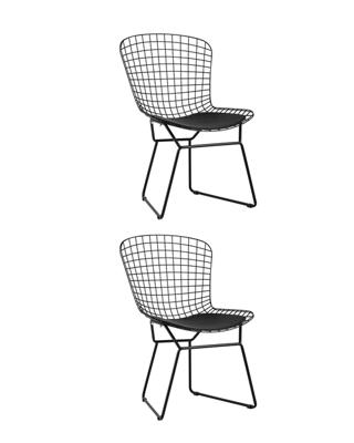 Стул Stool Group Стул обеденный Bertoia черный с черной подушкой 2 шт арт. УТ000037502