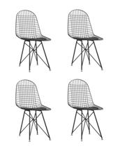 Стул Stool Group Стул обеденный Eiffel черный с черной подушкой 4 шт арт. УТ000037511