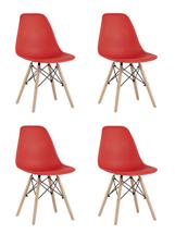 Стул Stool Group Стул Eames Style DSW красный x4 (разборный каркас) арт. УТ000037607