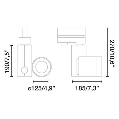 Трековая система Faro Трековый светильник Cylinder черный LED HE 41,5W 2700K 56є TRIAC арт. 132511