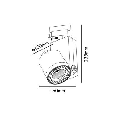 Трековая система Faro Трековый светильник MINI Cylinder белый LED FRUIT&amp;BREAD 27W 3000K 56є арт. 160629