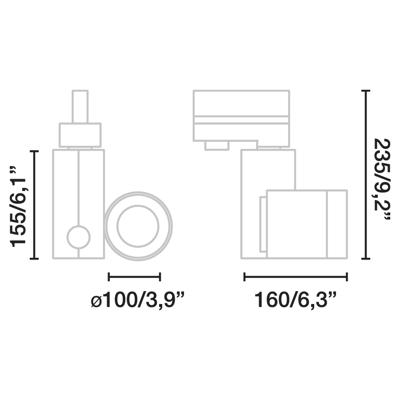 Трековая система Faro Трековый светильник MINI Cylinder черный LED PEARL WHITE 27W 3100K 56є 010708002D арт. 160639