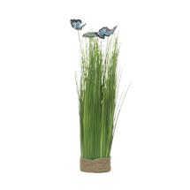 Цветок Garda Decor 8J-14AK0041 Стебли травы с бабочками на плетеной основе 40 см (гол.) (6) арт. 8J-14AK0041