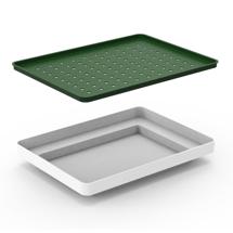 Цветок QUALY Лоток для полива растений oasis tray, белый арт. QL10309-WH-GY