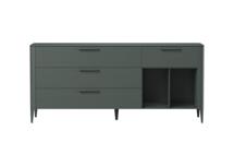 Тумба Ellipsefurniture Тумба Type oak 4 ящика 2 полки ширина 180 см (темно-серый) арт. TY010207230101