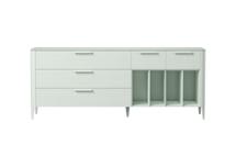 Тумба Ellipsefurniture Тумба Type oak 5 ящиков 4 полки ширина 200 см (белый) арт. TY010202240101