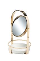 Зеркало Garda Decor 2K299521 Зеркало настольное с мраморной полочкой 18*18*29см, цвет золото арт. 2K299521