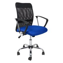 Кресло компьютерное AksHome Кресло поворотное ARIA, LIGHT, ECO/сетка, черный+сетка-синий арт. ZN-273780