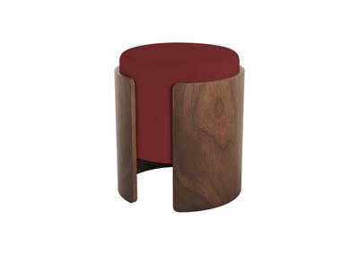 Мебель Ellipsefurniture Пуф Lagom (бордовый, орех) арт. LG010318590301