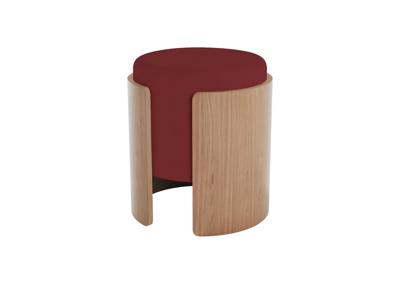 Мебель Ellipsefurniture Пуф Lagom (бордовый, натуральный дуб) арт. LG010318500201