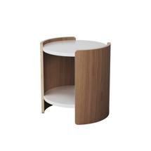 Мебель Ellipsefurniture Столик Lagom D 43 см высота 45 см (белый, натуральный дуб) арт. LG010301560201