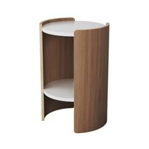 Мебель Ellipsefurniture Столик Lagom D 43 см высота 64 см (белый, натуральный дуб) арт. LG010301570201